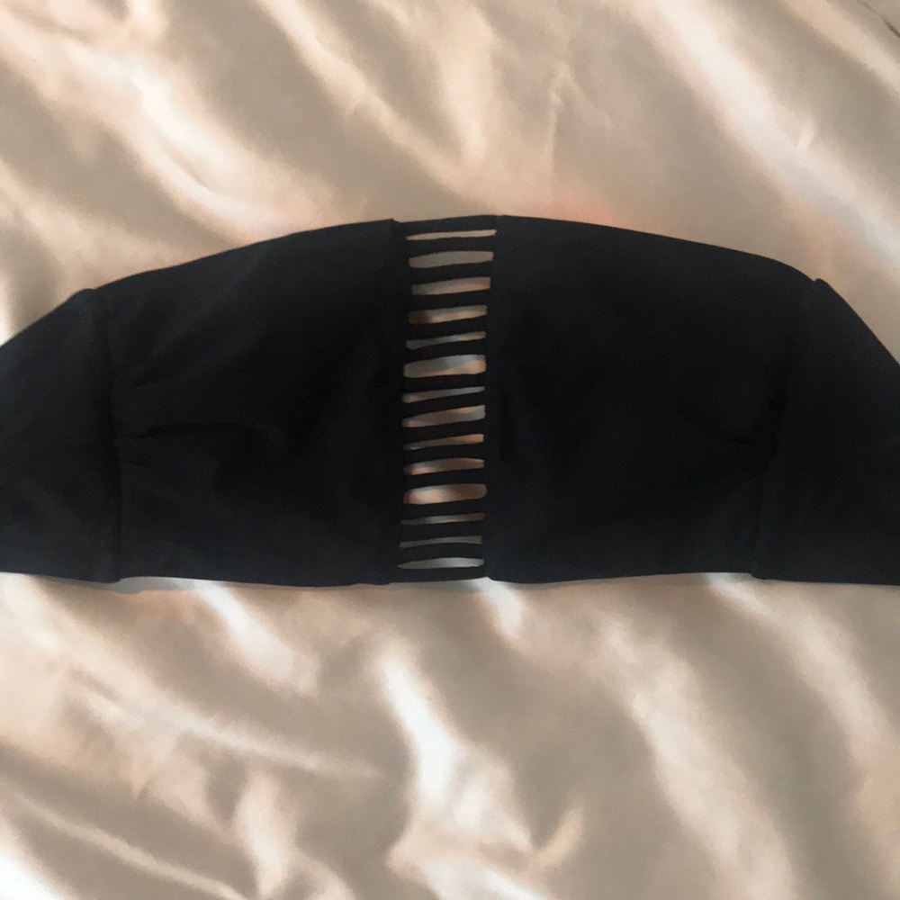 Black bandeau swim top